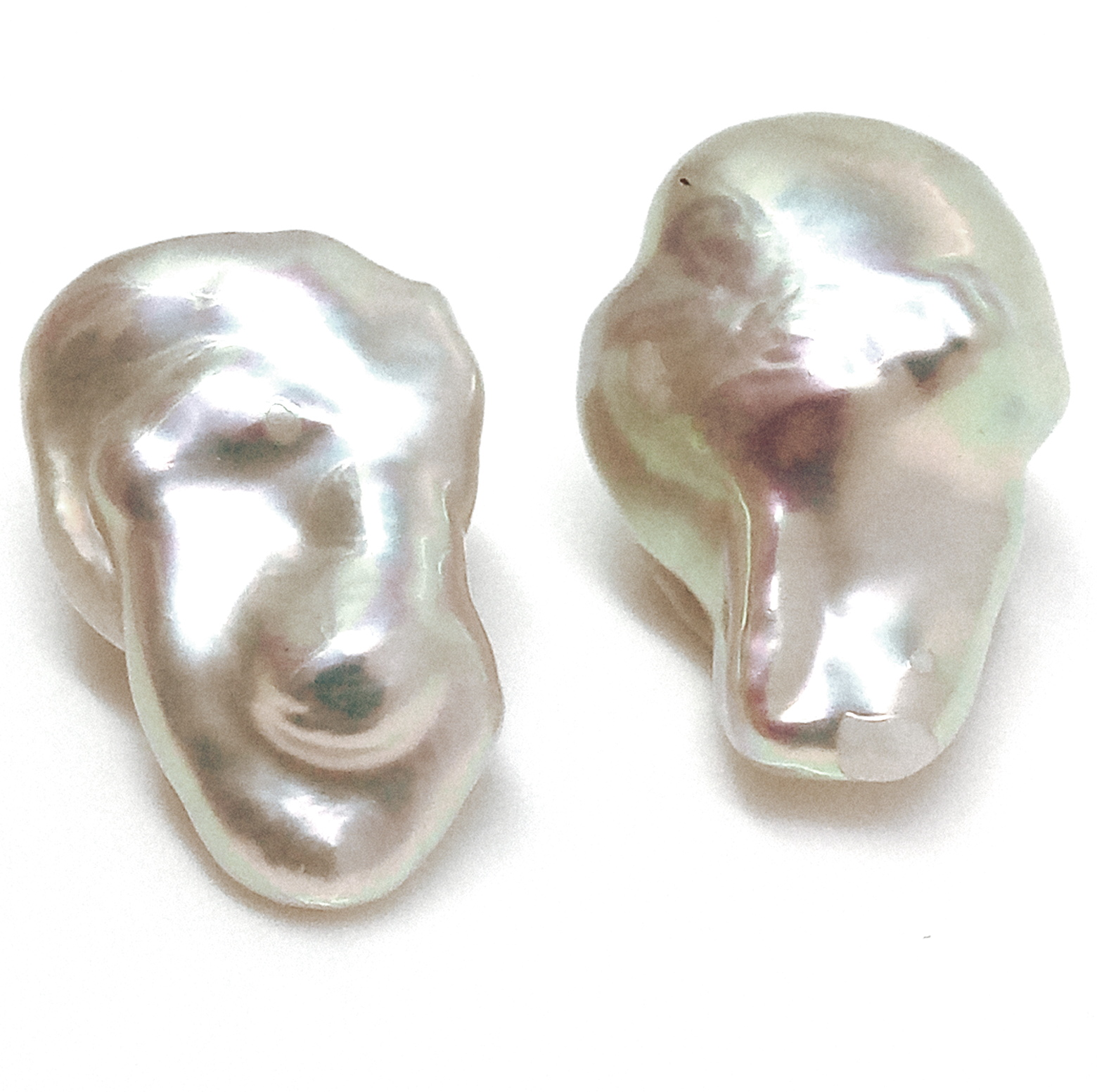 White Baroque Keishi Pair